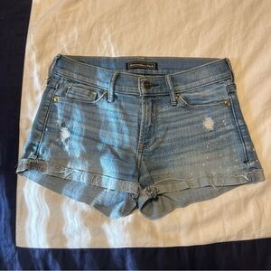 Abercrombie & Fitch Light Blue Distressed Jean Shorts